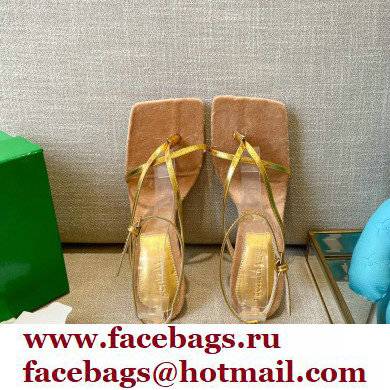 Bottega Veneta Tufted Insole Stretch Leather sandals Gold 2021