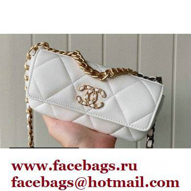 Chanel 19 Glasses Case Mini Bag with Classic Chain AP2044 White 2021