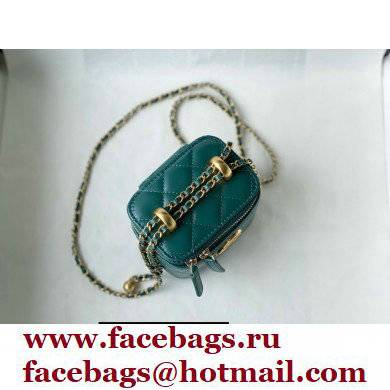 Chanel Calfskin Small Vanity with Chain Bag AP2292 Green 2021 - Click Image to Close
