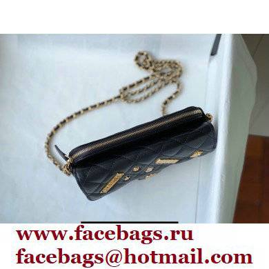 Chanel Charms Clutch With Chain Bag Black 2021 - Click Image to Close