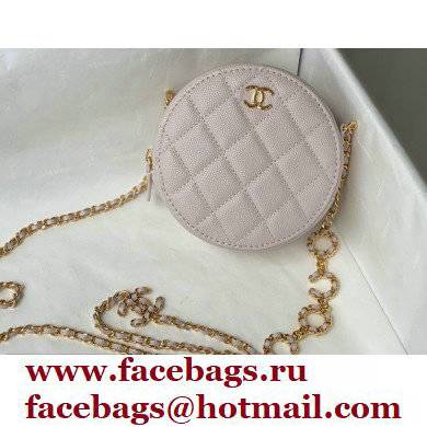 Chanel Grained Calfskin Round Clutch with Coco Chain Bag Dusty Pink 2021 - Click Image to Close