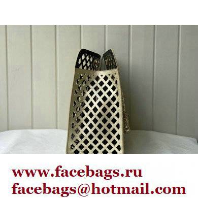 Chanel See Through Perforated Calfskin Shopping Tote Bag AS2377 Metallic Gold 2021