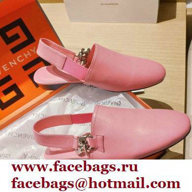 Givenchy Heel 3cm G Chain Slingback Flat Mules Pink 2021