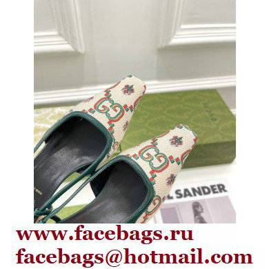 Gucci Heel 4cm 100 Slingback Pumps Beige 2022 - Click Image to Close