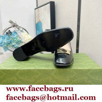 Gucci Heel 6cm Vintage Black/Gold G Pumps 2022 - Click Image to Close