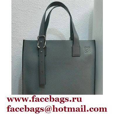 Loewe Buckle Tote Bag in Soft Grained Calfskin Gray