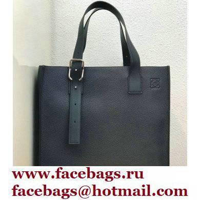 Loewe Buckle Tote Bag in Soft Grained Calfskin Navy Blue