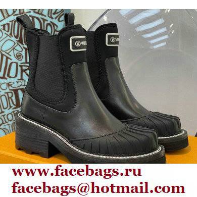 Louis Vuitton Heel 9.5cm Lv Beaubourg Ankle Boots Black 2021