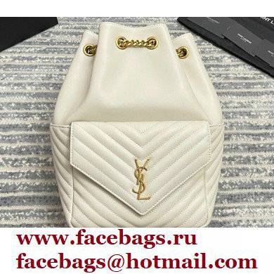 Saint Laurent Joe Backpack Bag in Leather 672609 White