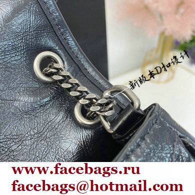 Saint Laurent Niki Baby Bag in Crinkled Vintage Leather 633160 Black