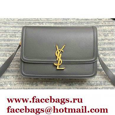 Saint Laurent Solferino Medium Satchel Bag In Box Leather 634305 Gray