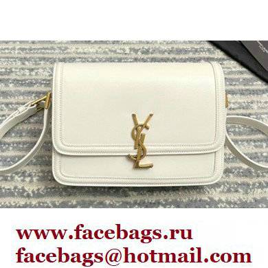 Saint Laurent Solferino Medium Satchel Bag In Box Leather 634305 White