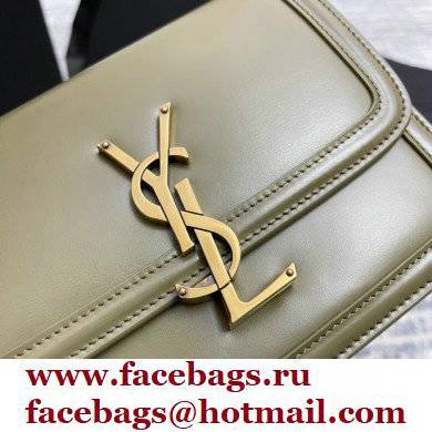Saint Laurent Solferino Small Satchel Bag In Box Leather 634306 Olive Green