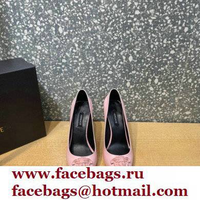 Versace Heel 9.5cm La Medusa Patent Leather Pumps Pink 2021