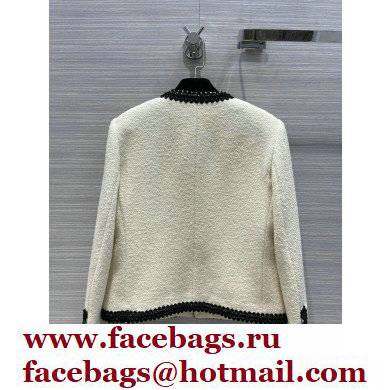 chanel 2021 FALL WINTER white tweed jacket - Click Image to Close