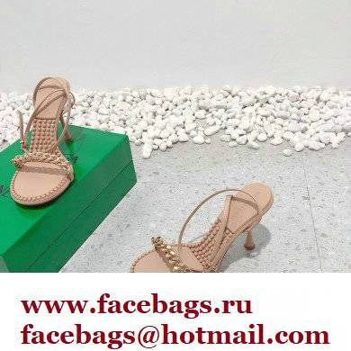 Bottega Veneta Heel 9cm Chain Dot Sandals Nude 2022 - Click Image to Close