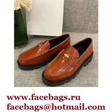 Celine Margaret Penny Chunky Loafers In Polished Bull Tan 2022