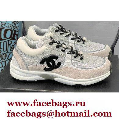 Chanel CC Logo Suede Calfskin Sneakers 02 2022