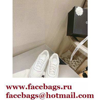 Chanel Canvas Logo Sneakers White 2022 - Click Image to Close