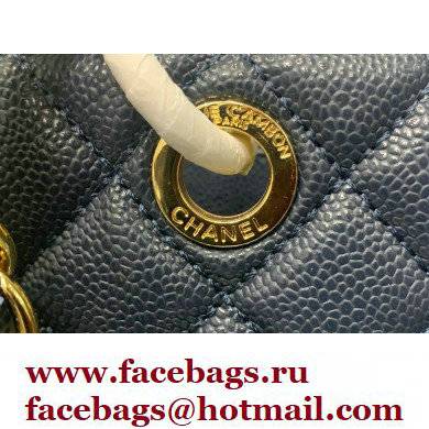 Chanel GST Shopping Tote Bag A50995 in Caviar Leather Navy Blue/Gold