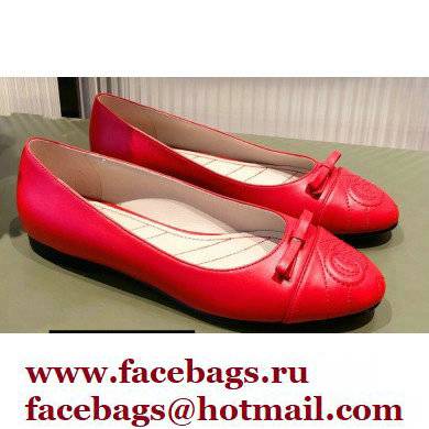 Gucci ballet flats with Double G 680878 Red 2022
