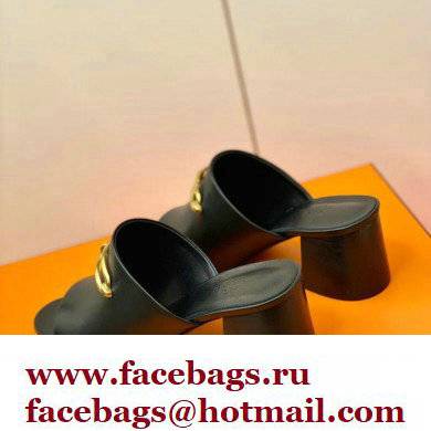 Hermes Roulis Buckle Camilla Mules Black - Click Image to Close