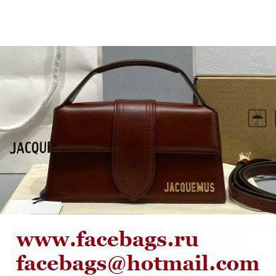 Jacquemus Le grand Bambino Mini Envelope Handbag Leather Burgundy