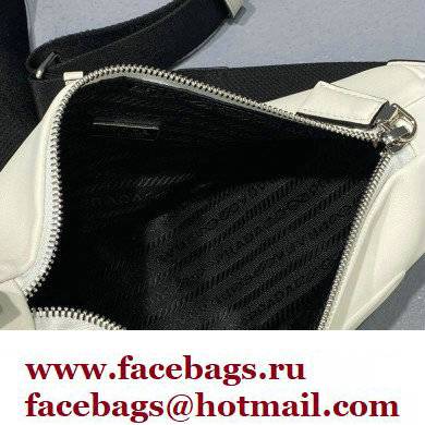 Prada Leather Triangle Shoulder Bag 1BH190 White 2022 - Click Image to Close