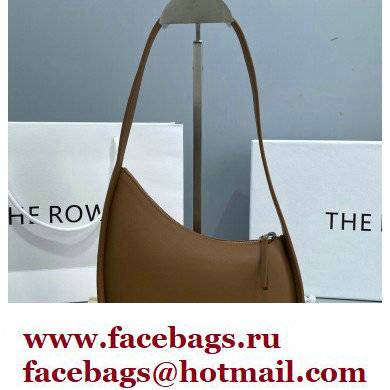 The Row Half Moon Bag in Leather Brown