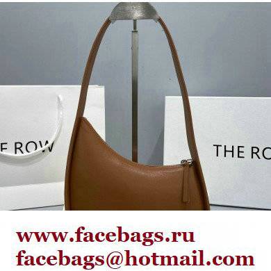 The Row Half Moon Bag in Leather Caramel
