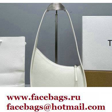The Row Half Moon Bag in Leather White