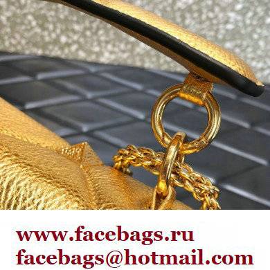 Valentino Grainy Calfskin Small Roman Stud Chain Bag Gold 2022