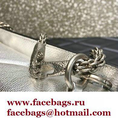 Valentino Grainy Calfskin Small Roman Stud Chain Bag Silver 2022