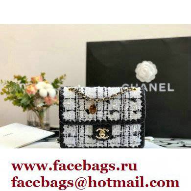 chanel black/white tweed mini flap bag AS2495 2022