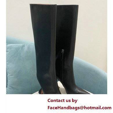 Amina Muaddi Heel 10.5cm Rain Leather boots Black 2022