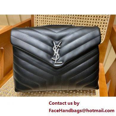 SAINT LAURENT loulou medium chain bag in quilted leather BLACK with silver hardware 459749(ORIGINAL QUALITY)
