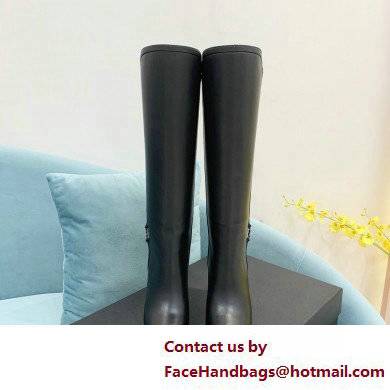Saint Laurent Heel 9cm jane monogram boots in leather Black 2022