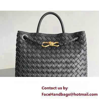 Bottega Veneta Intrecciato leather Medium Andiamo top handle Bag Black - Click Image to Close
