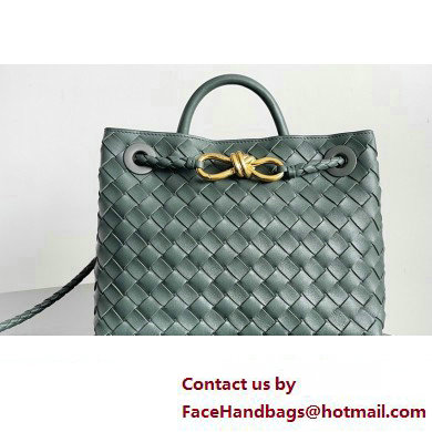 Bottega Veneta Intrecciato leather Small Andiamo top handle Bag Green - Click Image to Close