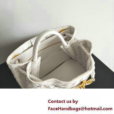 Bottega Veneta Intrecciato leather Small Andiamo top handle Bag White - Click Image to Close