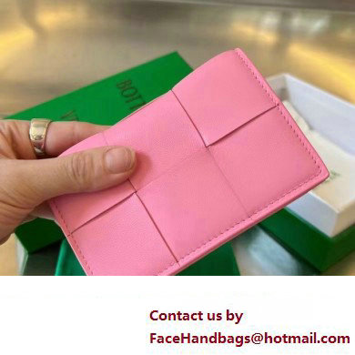 Bottega Veneta Intreccio leather Cassette Business Card Case 651396 Pink