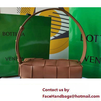 Bottega Veneta Intreccio leather Small Brick Cassette shoulder bag 729166 Brown