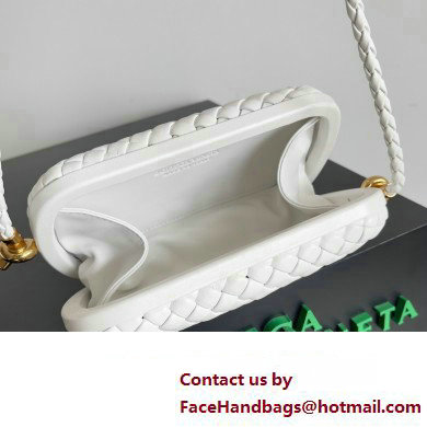 Bottega Veneta Knot On Strap Padded intreccio leather minaudiere with strap Bag White - Click Image to Close