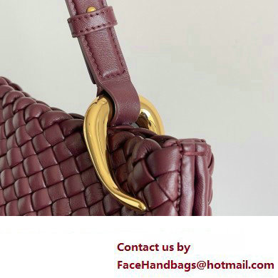Bottega Veneta Large Clicker padded intreccio leather Shoulder Bag Burgundy - Click Image to Close
