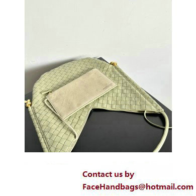 Bottega Veneta Large Solstice Intrecciato leather Shoulder Bag Light Green - Click Image to Close