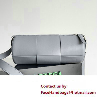 Bottega Veneta Medium Canette Intreccio leather cross-body Bag with adjustable strap Gray - Click Image to Close