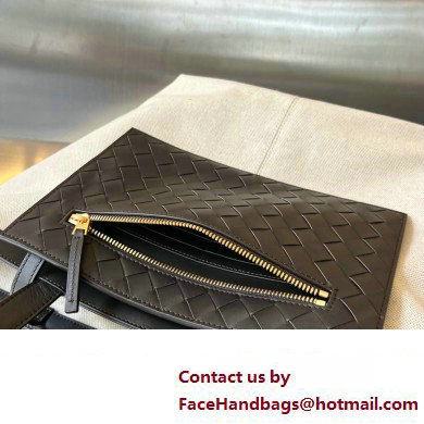 Bottega Veneta Medium Flip Flap canvas tote bag with Intrecciato leather zippered pocket 754914 - Click Image to Close