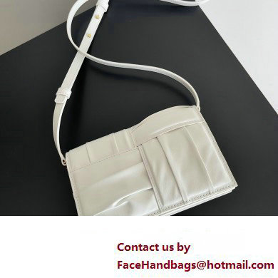Bottega Veneta Mini Cassette foulard intreccio leather Cross-Body Bag White