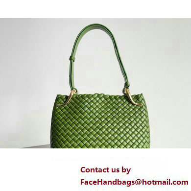 Bottega Veneta Small Clicker padded intreccio leather Shoulder Bag Green