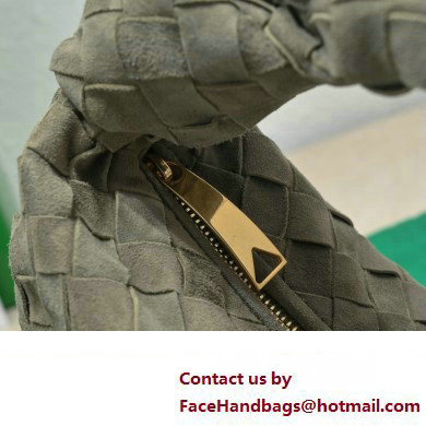 Bottega Veneta suede leather mini jodie top handle bag army green 2023